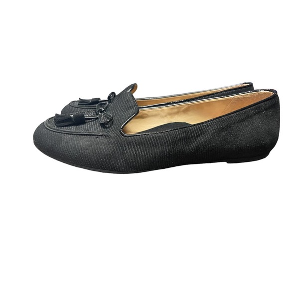 Nurture Gabbey Shoes Womens Size 7.5M Black Leather Comfort Loafer Flats Tassels - Picture 3 of 10